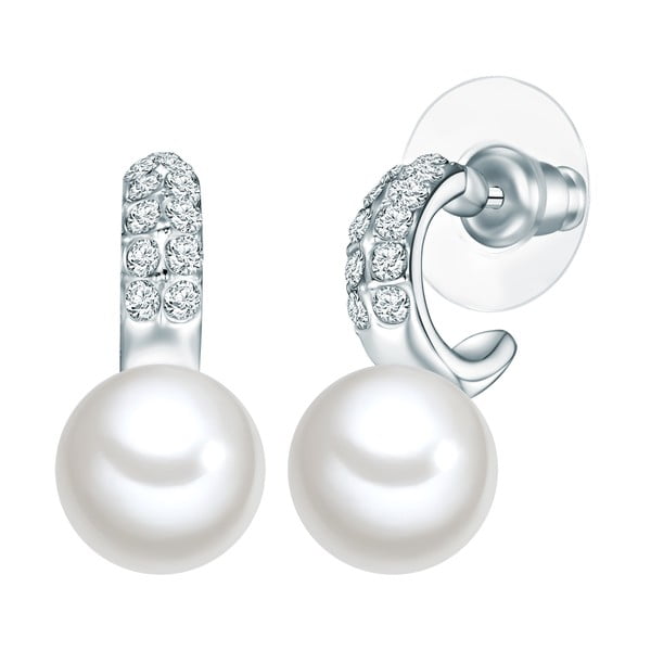 Cercei cu perlă albă Perldesse Lia, ⌀ 10 mm