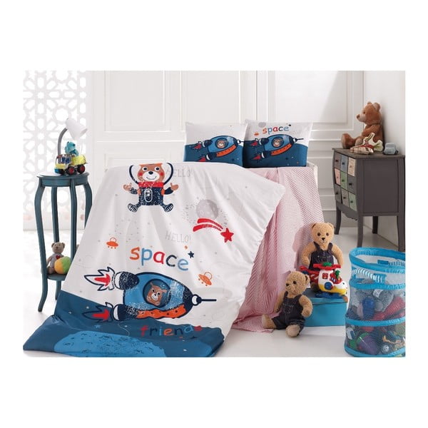 Set lenjerie de pat pentru copii Space, 100 x 150 cm