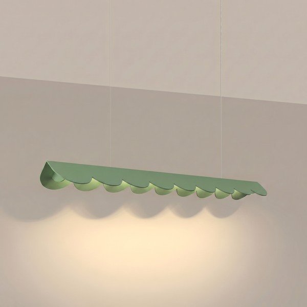 Lustră verde salvie LED din aluminiu BISCUIT – Thoro-image-1