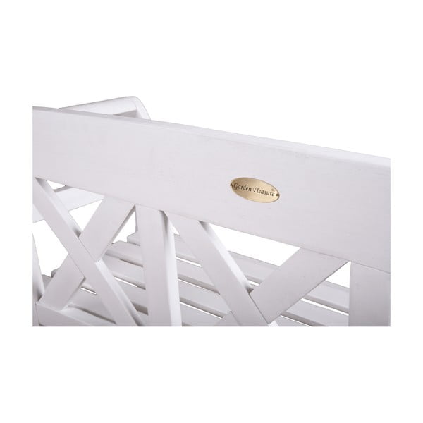 Bancă de grădină albă din lemn masiv Vancouver - Garden Pleasure-image-1