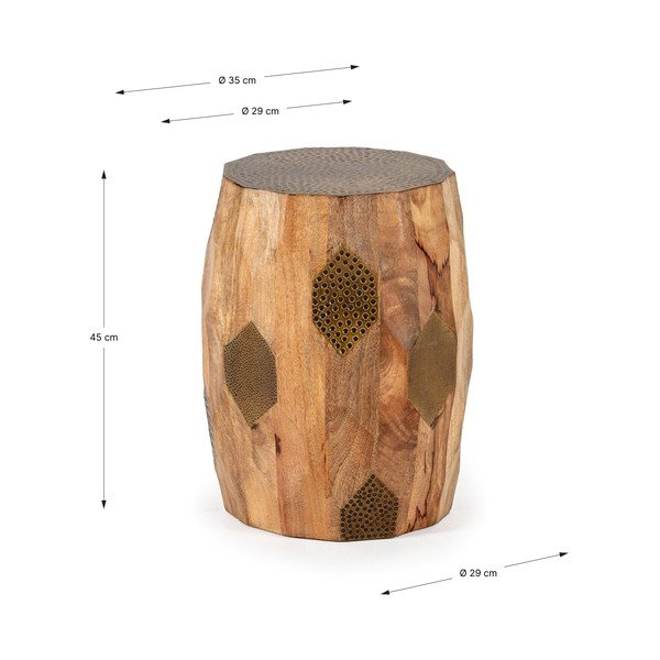 Măsuță auxiliară rotundă din lemn de mango ø 29 cm Fabia – MOME-image-4