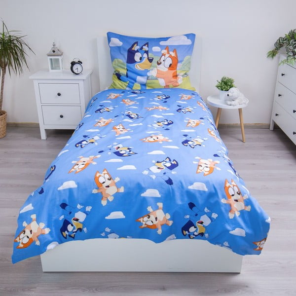 Lenjerie de pat pentru copii din bumbac pentru pat de o persoană 140x200 cm Bluey – Jerry Fabrics-image-3