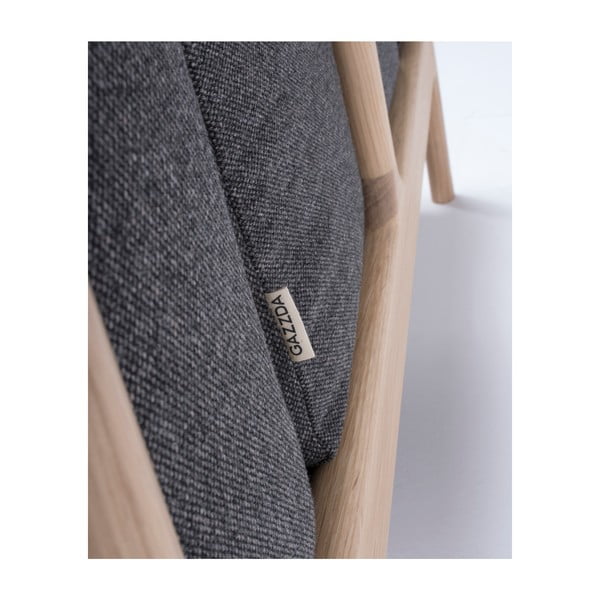 Fotoliu din lemn de stejar Gazzda Fawn, gri închis-image-3