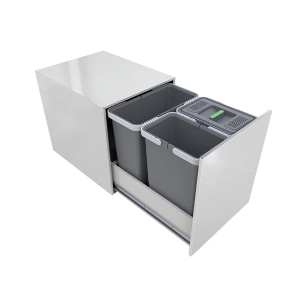 Coș de gunoi de plastic pentru deșeuri sortate/încorporat 12 + 8 + 8 l Street - Elletipi-image-1