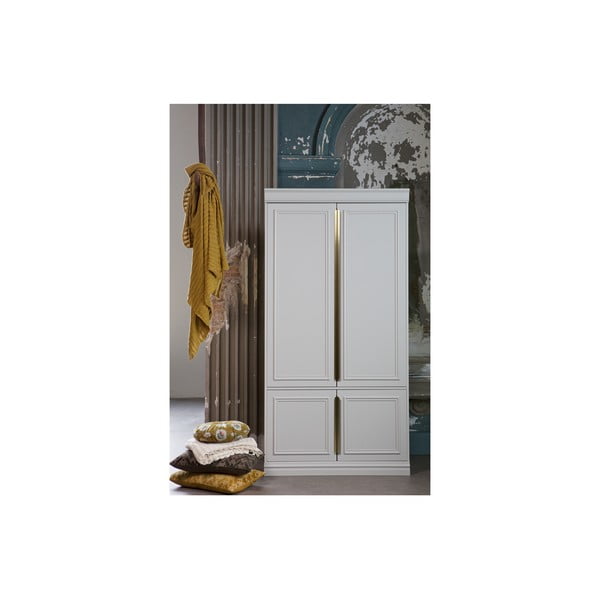 Șifonier gri deschis din lemn de pin 110x215x62 cm Organize – WOOOD-image-1