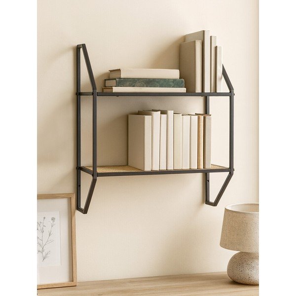 Raft negru/în culoare naturală etajat din metal 61 cm Depok – Premier Housewares-image-2