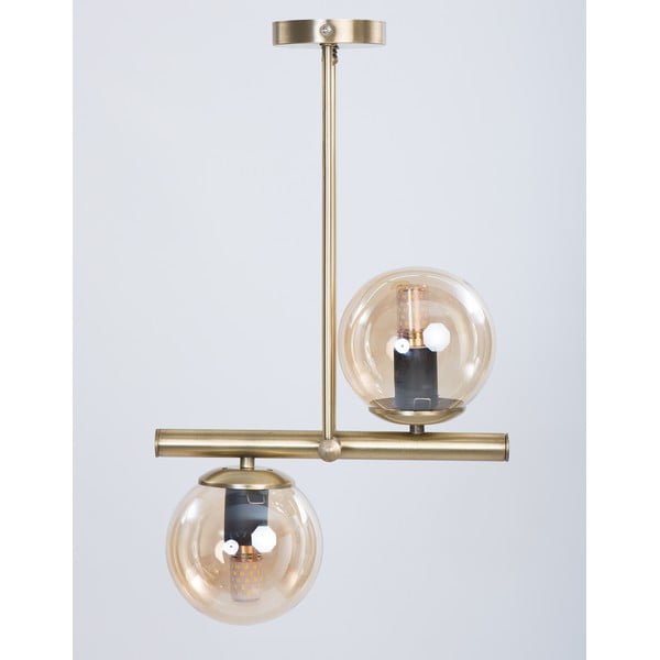 Plafonieră aurie cu abajur din sticlă ø 15 cm Libra – Squid Lighting