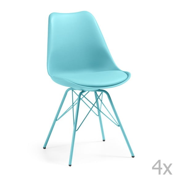 Set 4 scaune La Forma Lars, albastru 