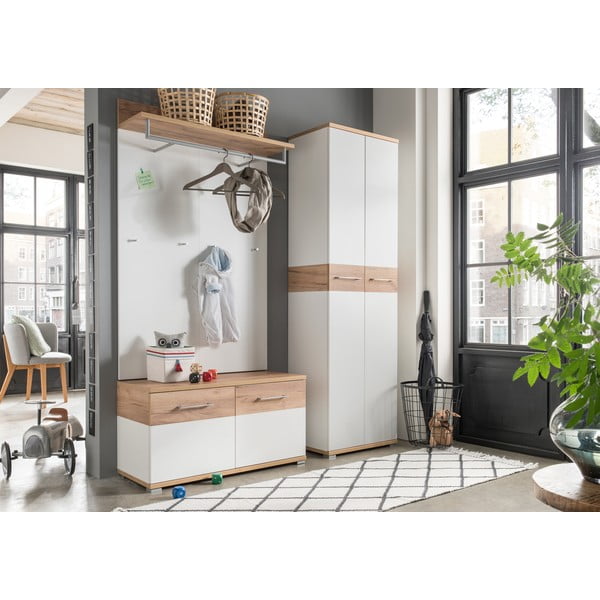 Panou de agățat diverse alb/în culoare naturală cu aspect de lemn de stejar Topix – Germania-image-4