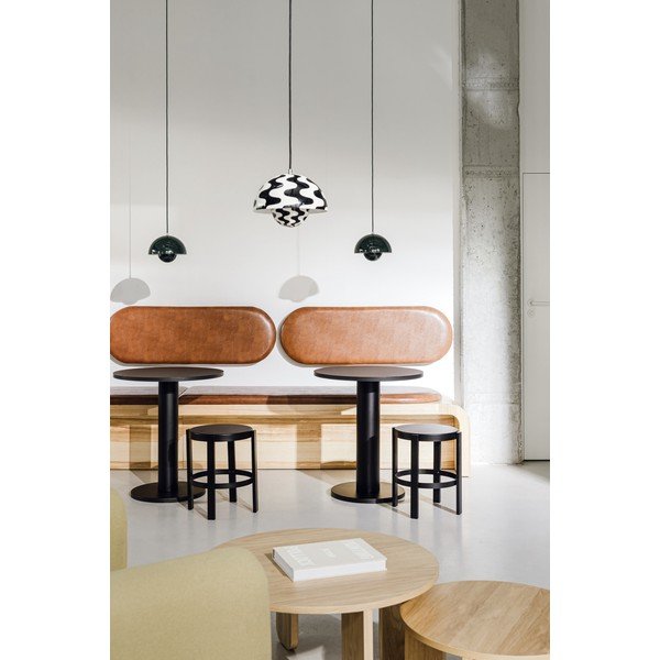 Masă de dining rotundă cu blat cu aspect de lemn de stejar ø 80 cm Sool – noo.ma-image-4