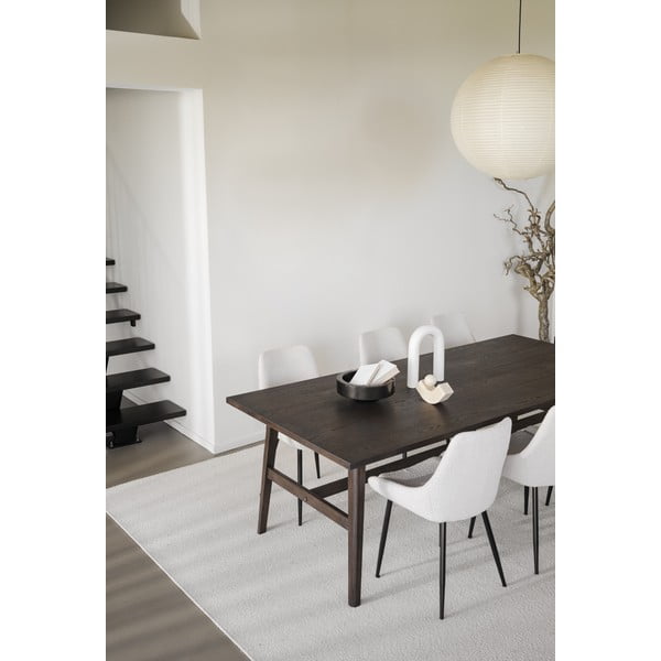 Masă de dining maro închis cu aspect de lemn de stejar 100x220 cm Plainfield – Rowico-image-4