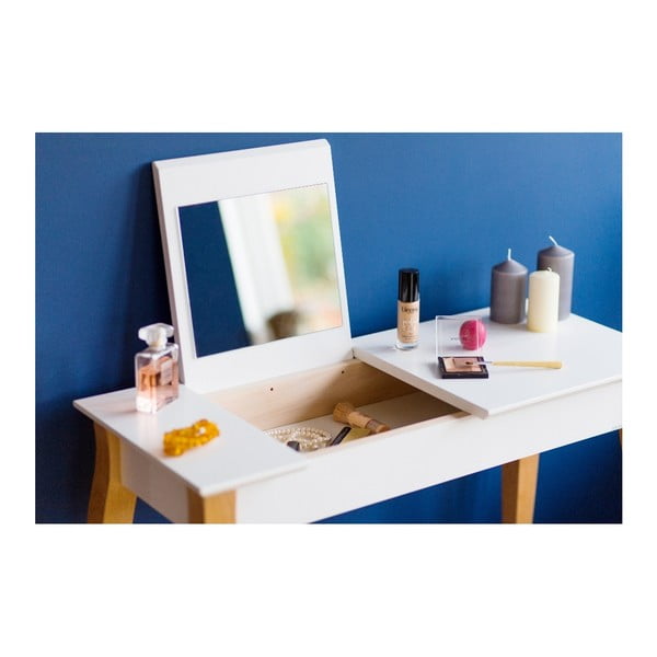 Măsuță de toaletă cu oglindă Ragaba Dressing Table, lungime 65 cm, albă-image-1