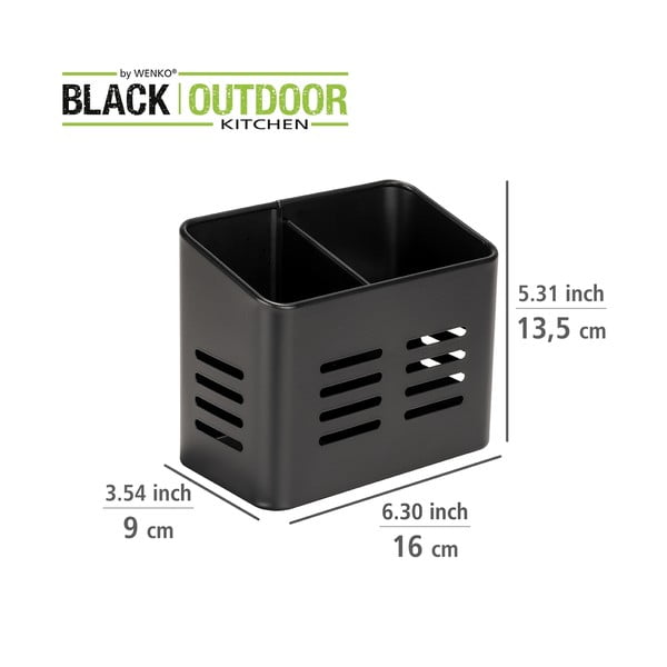 Set de suporturi pentru tacâmuri și șervetele 2 buc. din metal Black Outdoor Kitchen Baco – Wenko-image-3