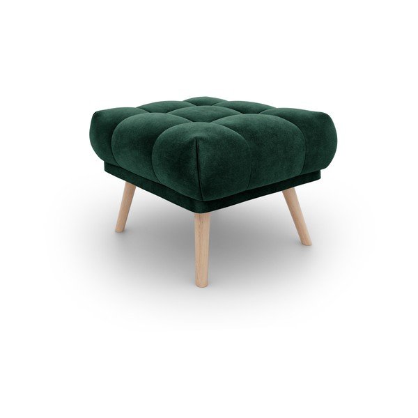 Taburet cu tapițerie de catifea Interieurs 86 Étoile, verde închis-image-2