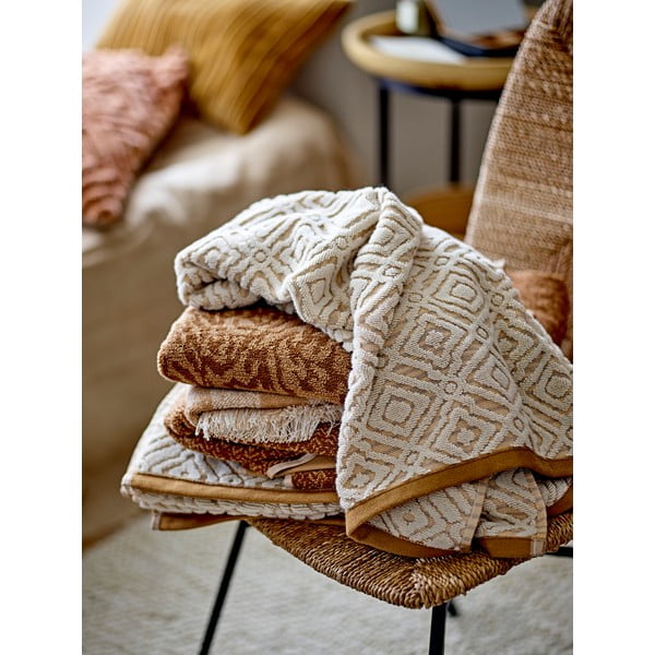 Prosop galben muștar-crem din bumbac 100x50 cm Malou – Bloomingville-image-1