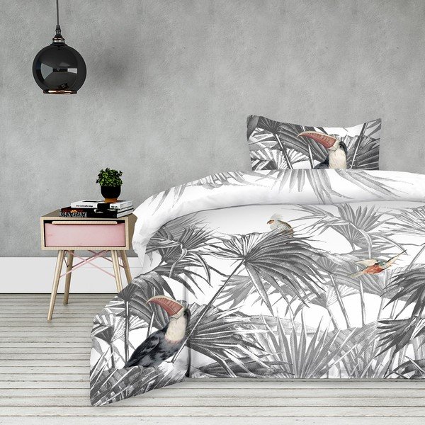 Lenjerie de pat din bumbac AmeliaHome Toucan, 135 x 200 cm-image-1