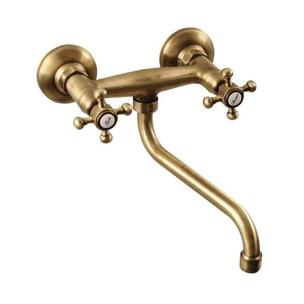 Baterie în culoarea bronzului pentru chiuvetă cu montare pe perete (1 ieșire) Antea – Sapho
