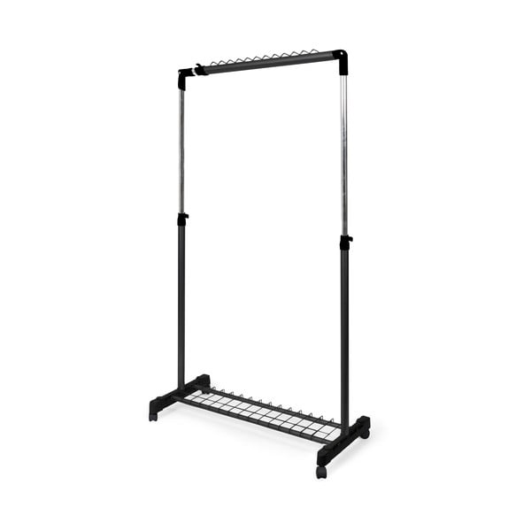 Suport pentru haine negru telescopic/cu roți din metal Under Stairs – Compactor-image-4