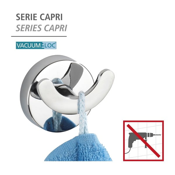 Cârlig pentru prosop Wenko Capri Duo cu sistem de prindere Vacuum-Loc, până la 33 kg-image-3