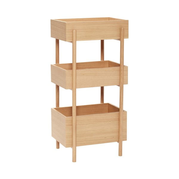 Masă consolă în culoare naturală din lemn de stejar 34x43 cm Stack – Hübsch