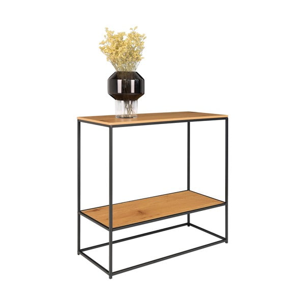 Masă consolă cu blat cu aspect de lemn de stejar 80x36 cm Vita – House Nordic-image-2