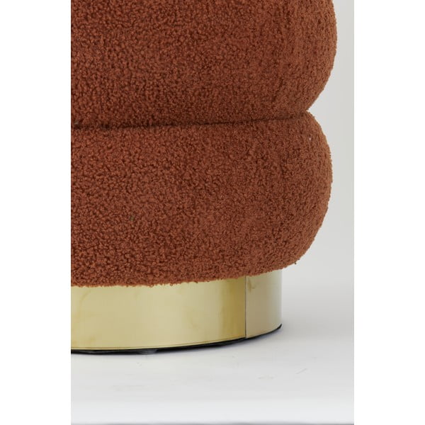 Taburet portocaliu cu tapițerie din stofă bouclé Kimi – Light & Living-image-1