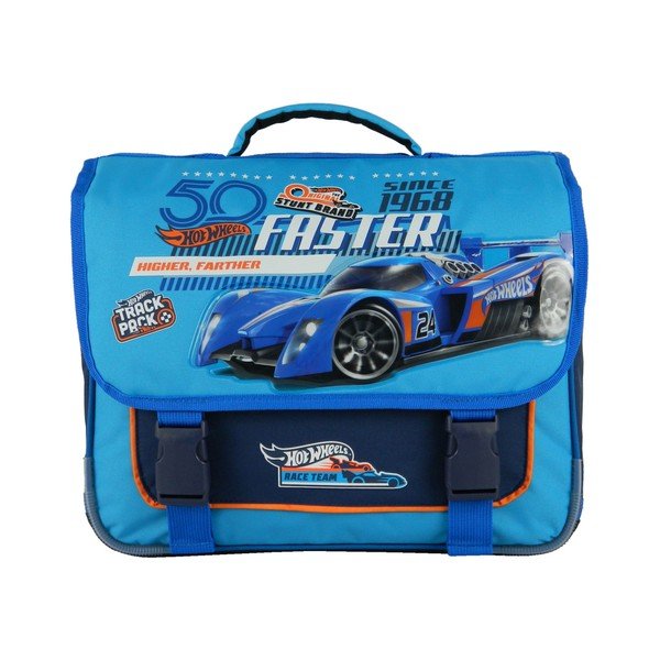 Servietă școlară pentru copii Bagtrotter Hot Wheels, albastru