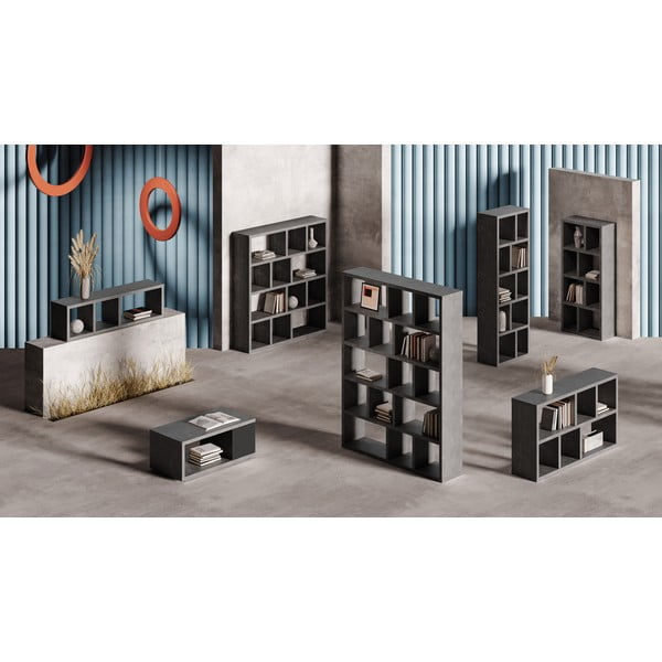 Bibliotecă gri cu aspect de beton 150x83 cm Berlin – TemaHome-image-1