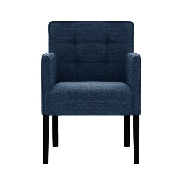 Scaun din lemn de fag Ted Lapidus Maison Freesia cu picioare negre, albastru denim-image-1