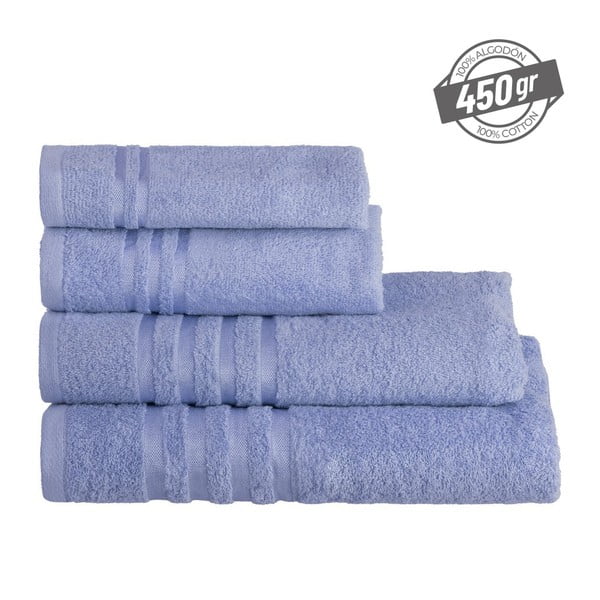 Prosop albastru din bumbac din frotir 70x140 cm Simple – Casa Selección-image-4