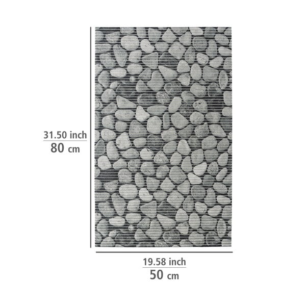 Covoraș de baie gri din plastic 50x80 cm Sassi – Wenko-image-3