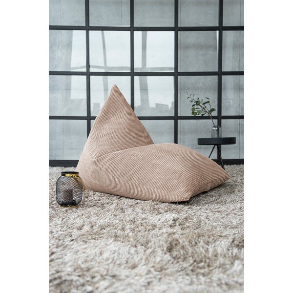 Fotoliu bean bag maro cu tapițerie din catifea reiată Razz – SLOWDOWN-image-1