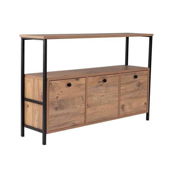 Masă consolă în culoare naturală cu aspect de lemn de pin 29,5x120 cm Solace – Kalune Design-image-2