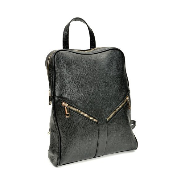Rucsac din piele Roberta M Linda, negru-image-1
