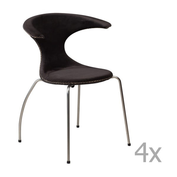 Set 4 scaune cu bază metalică DAN-FORM Flair, negru