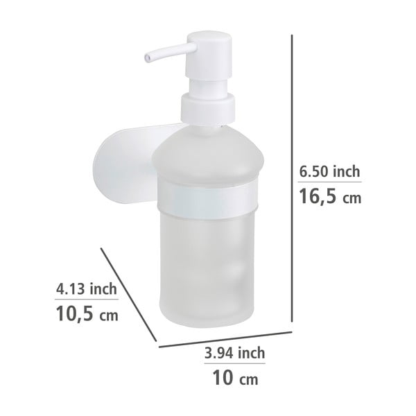 Dozator de săpun lichid alb autoadeziv din sticlă 200 ml Orea – Wenko-image-4