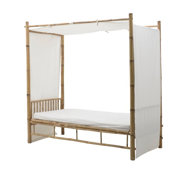Pat cu baldachin din lemn de bambus InArt Bamboo-image-1