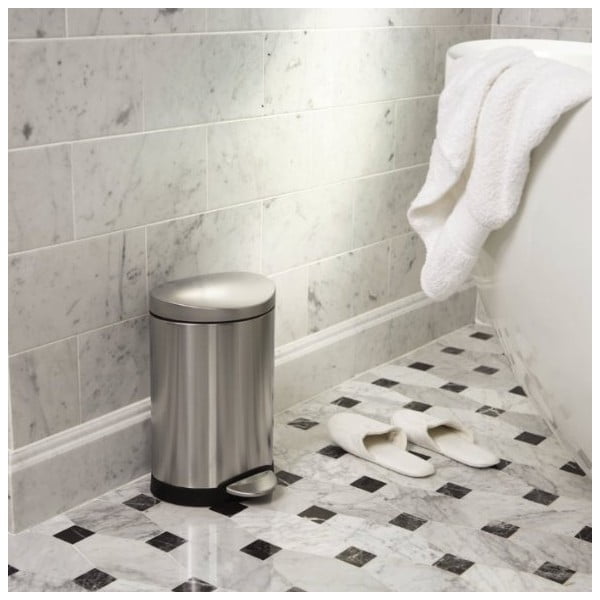 Coș de gunoi argintiu mat cu pedală din oțel 6 l – simplehuman-image-1