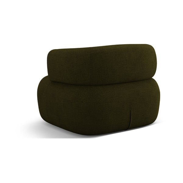 Fotoliu verde cu tapițerie din țesătură bouclé Jenny – Micadoni Home-image-3