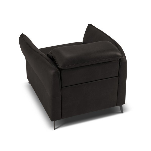 Fotoliu negru cu tapițerie din piele Hubble – Windsor & Co Sofas-image-3