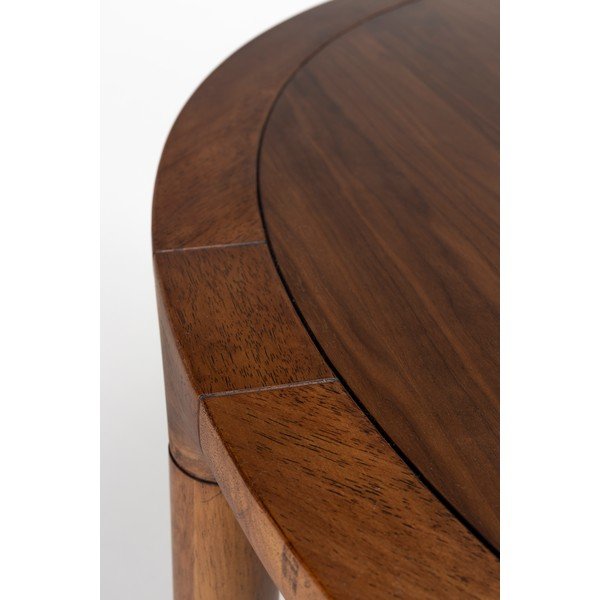 Masă de dining rotundă cu aspect de lemn de nuc ø 128 cm Storm – Zuiver-image-1