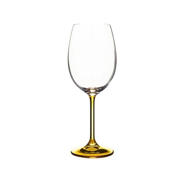 Set 4 pahare pentru vin din cristal Bitz Fluidum, 450 ml, galben ocru-image-1