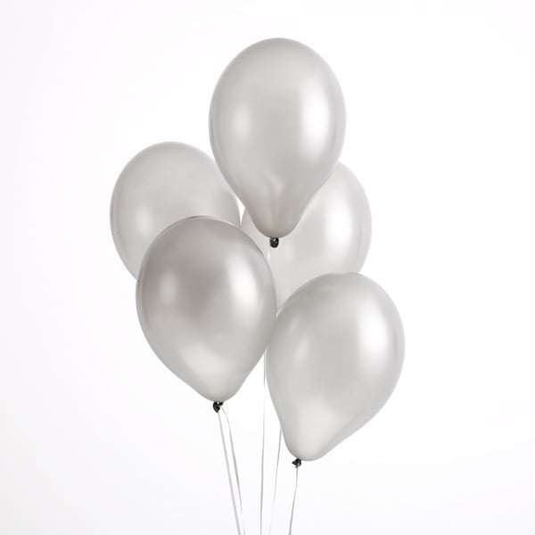 Set 50 baloane Neviti Simply Love, argintiu