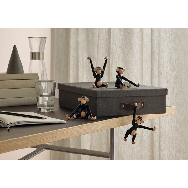 Statuetă din lemn masiv de stejar Kay Bojesen Denmark Monkey Hanging-image-1