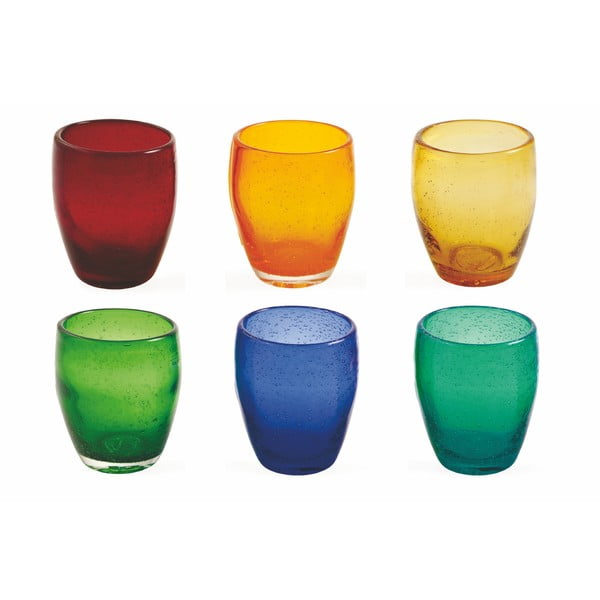 Set 6 pahare din sticlă suflată VDE Tivoli 1996 Rainbow, 280 ml