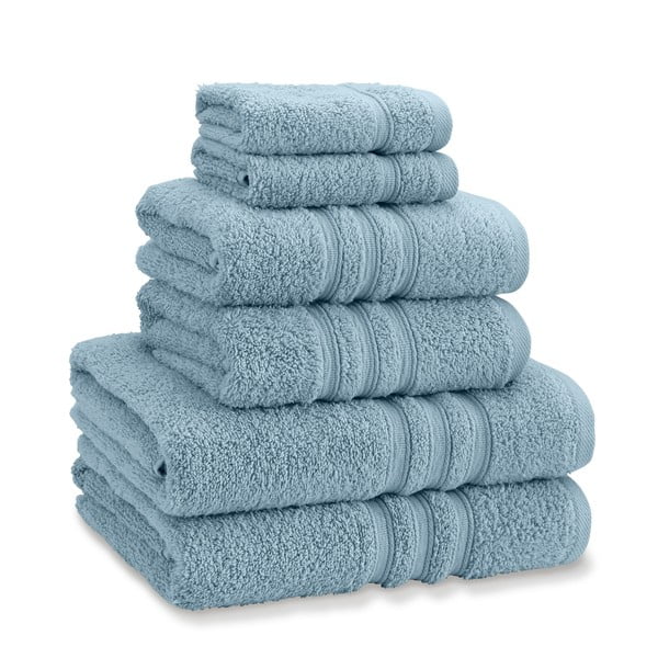 Prosoape de baie albastre 6 buc. din bumbac din frotir Zero Twist – Catherine Lansfield