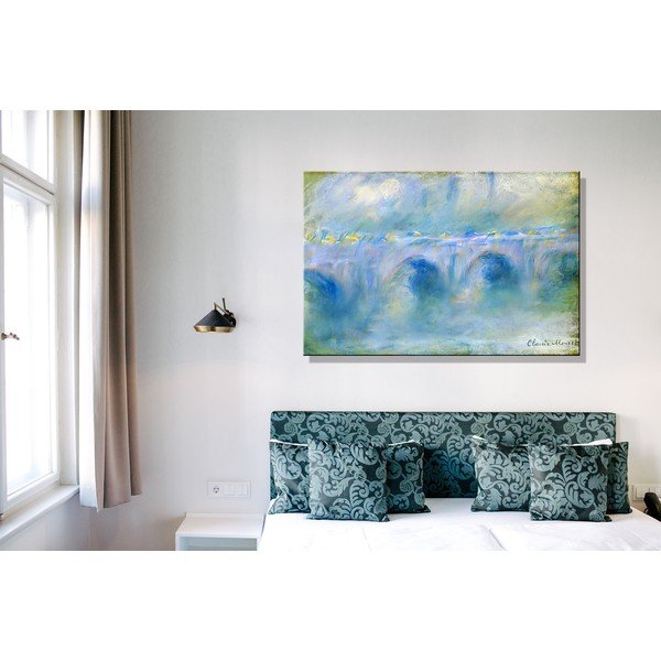 Reproducere pe pânză după Claude Monet - Le Pont de Waterloo, 90 x 60 cm-image-1