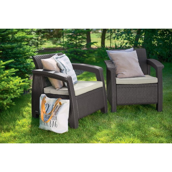 Fotoliu de grădină maro Corfu – Keter-image-2