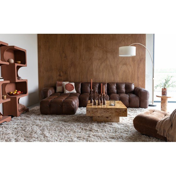 Canapea modulară maro coniac cu tapițerie din piele 364 cm Hackman – Dutchbone-image-1