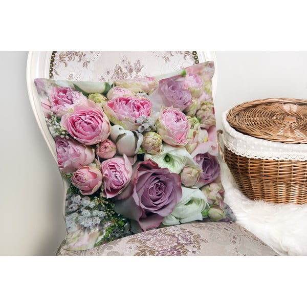 Față de pernă din amestec de bumbac Minimalist Cushion Covers Roses, 45 x 45 cm-image-1